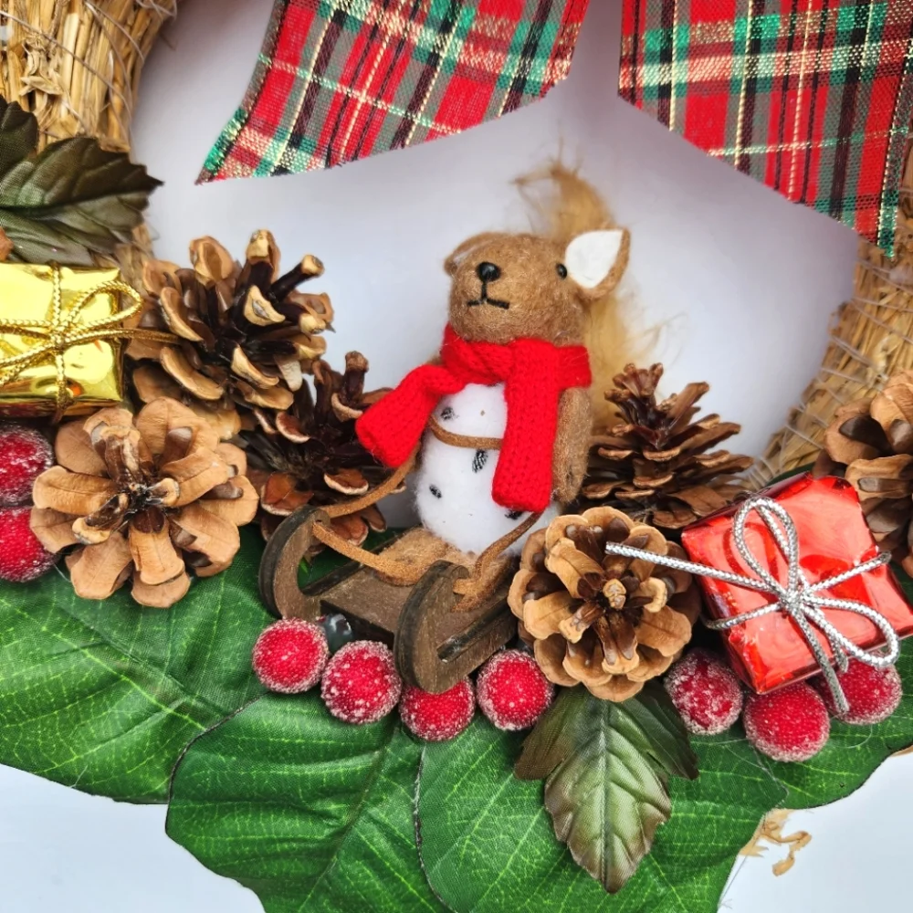 HAND MADE sledding squirrel